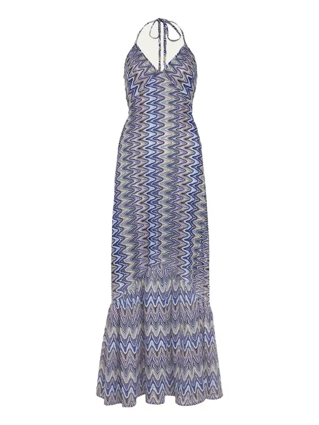Delilah Chevron Halter Maxi Dress Delilah Chevron Halter Maxi Dress