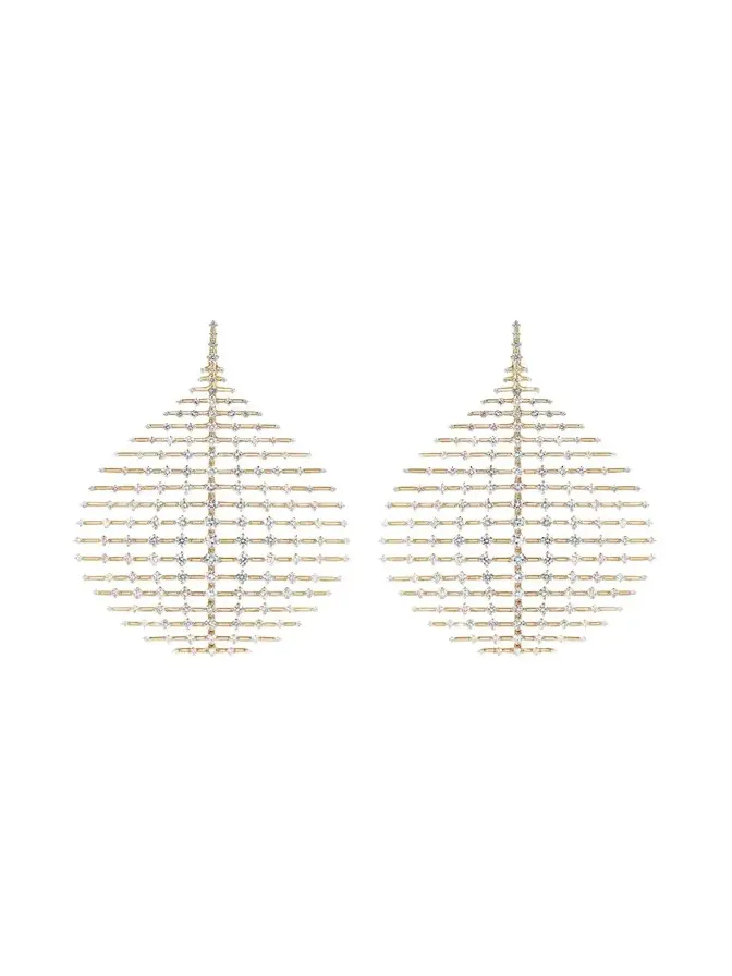 18K Yellow Gold Disco Earrings with Diamonds