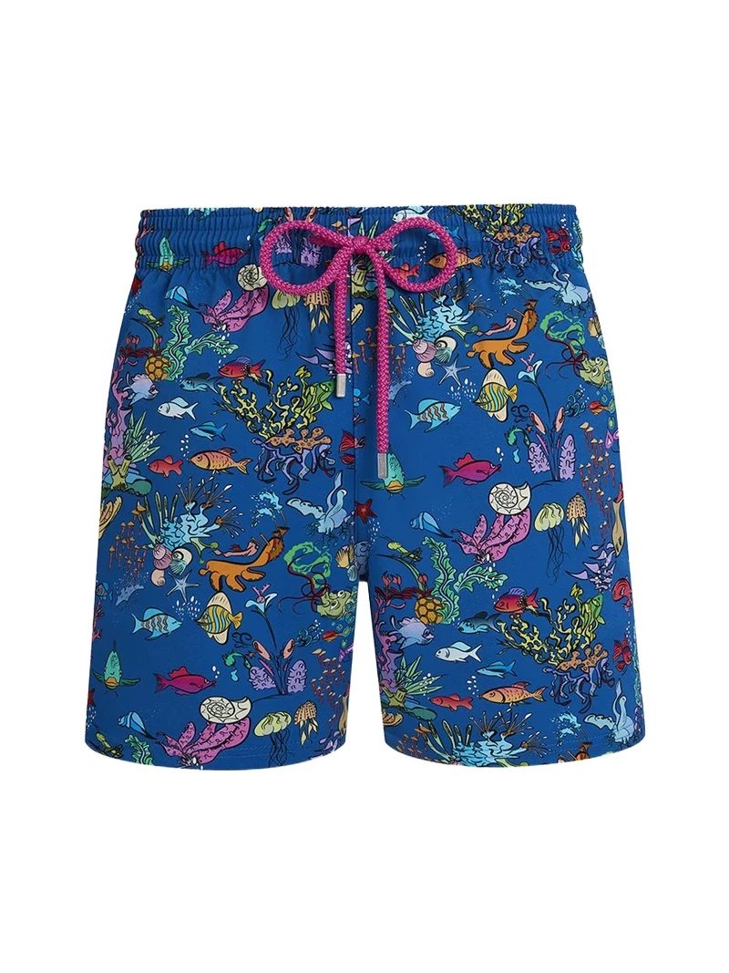 Men's Stretch Aquarium-Print Swim Trunks Men's Stretch Aquarium-Print Swim Trunks