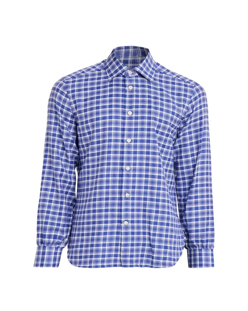 Kiton Men's Cotton and Cashmere Plaid Button-Down Shirt | Image 1 Kiton Men's Cotton and Cashmere Plaid Button-Down Shirt | Image 1