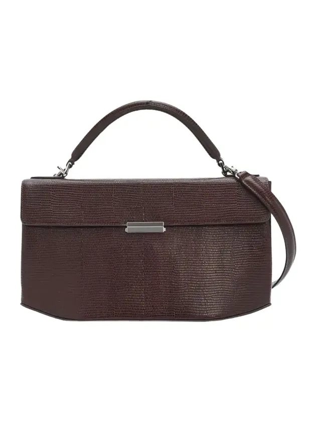 TOTEME Clip Lizard-Embossed Top-Handle Bag