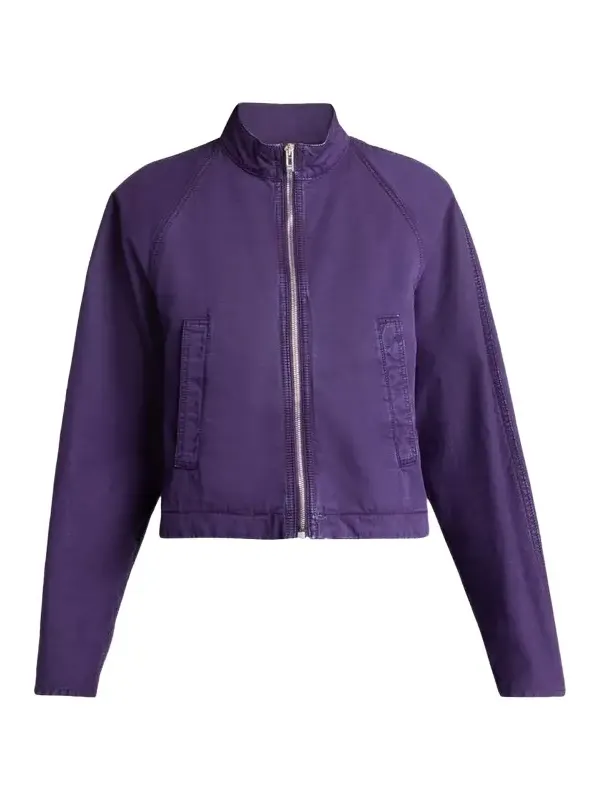 Alaïa Curved-Sleeve Denim Zip Jacket