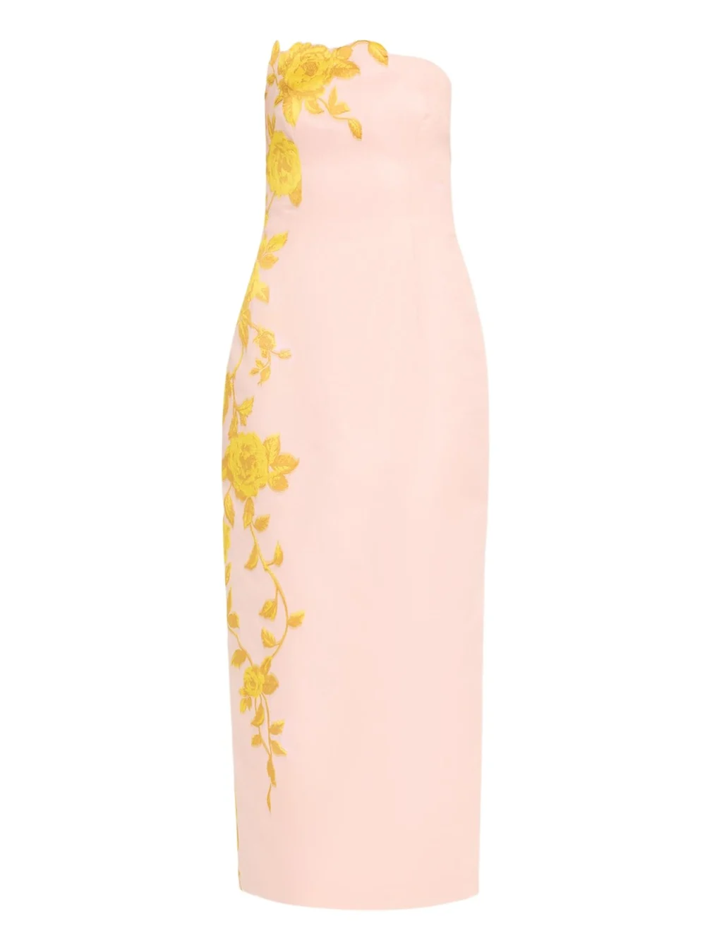 Strapless Rose Fil Coupe Ankle Cocktail Dress Strapless Rose Fil Coupe Ankle Cocktail Dress