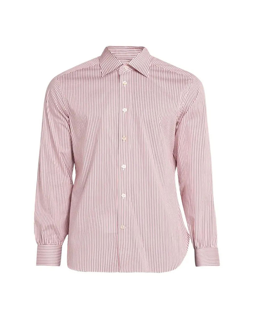 Kiton Men's Cotton-Stretch Multi-Stripe Sport Shirt | Image 1 Kiton Men's Cotton-Stretch Multi-Stripe Sport Shirt | Image 1