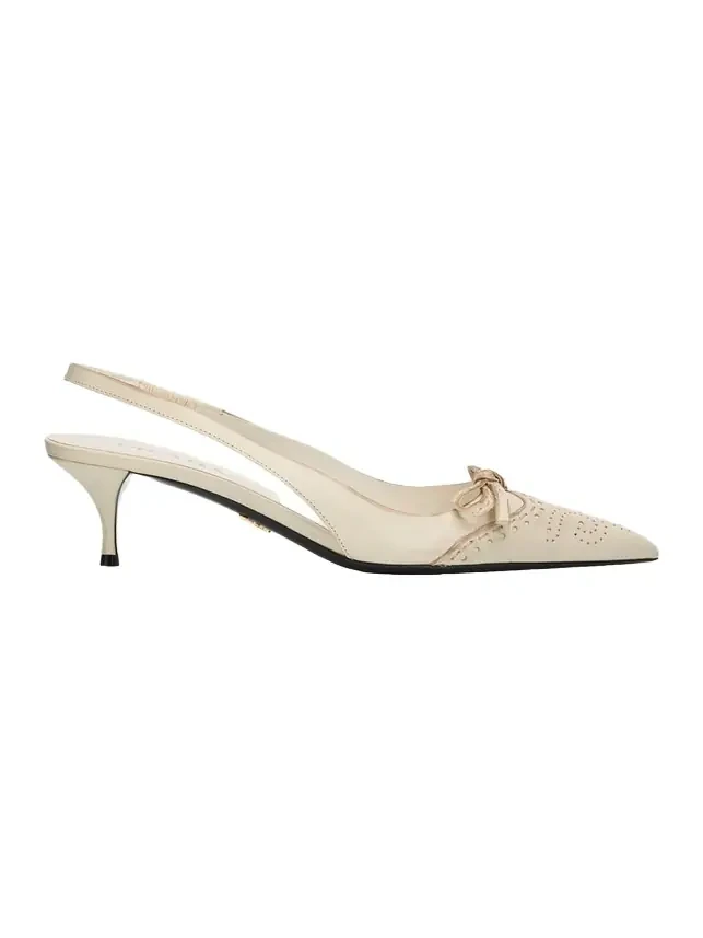 55mm Perforated Leather Slingback Pumps 55mm Perforated Leather Slingback Pumps