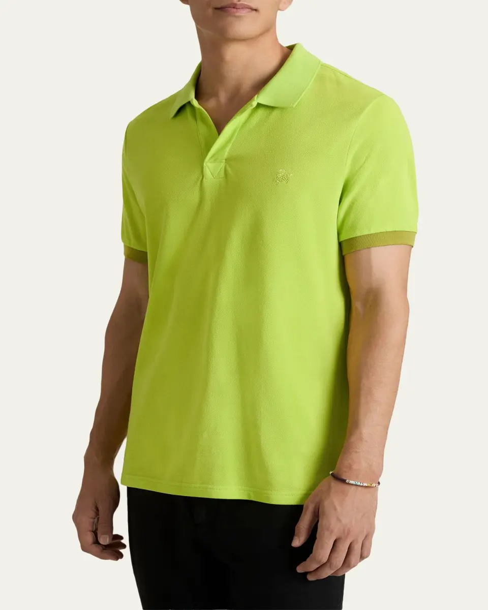 Vilebrequin Men's Organic Cotton Pique Contrast-Trim Polo Shirt | Thumbnail 3 Vilebrequin Men's Organic Cotton Pique Contrast-Trim Polo Shirt | Thumbnail 3