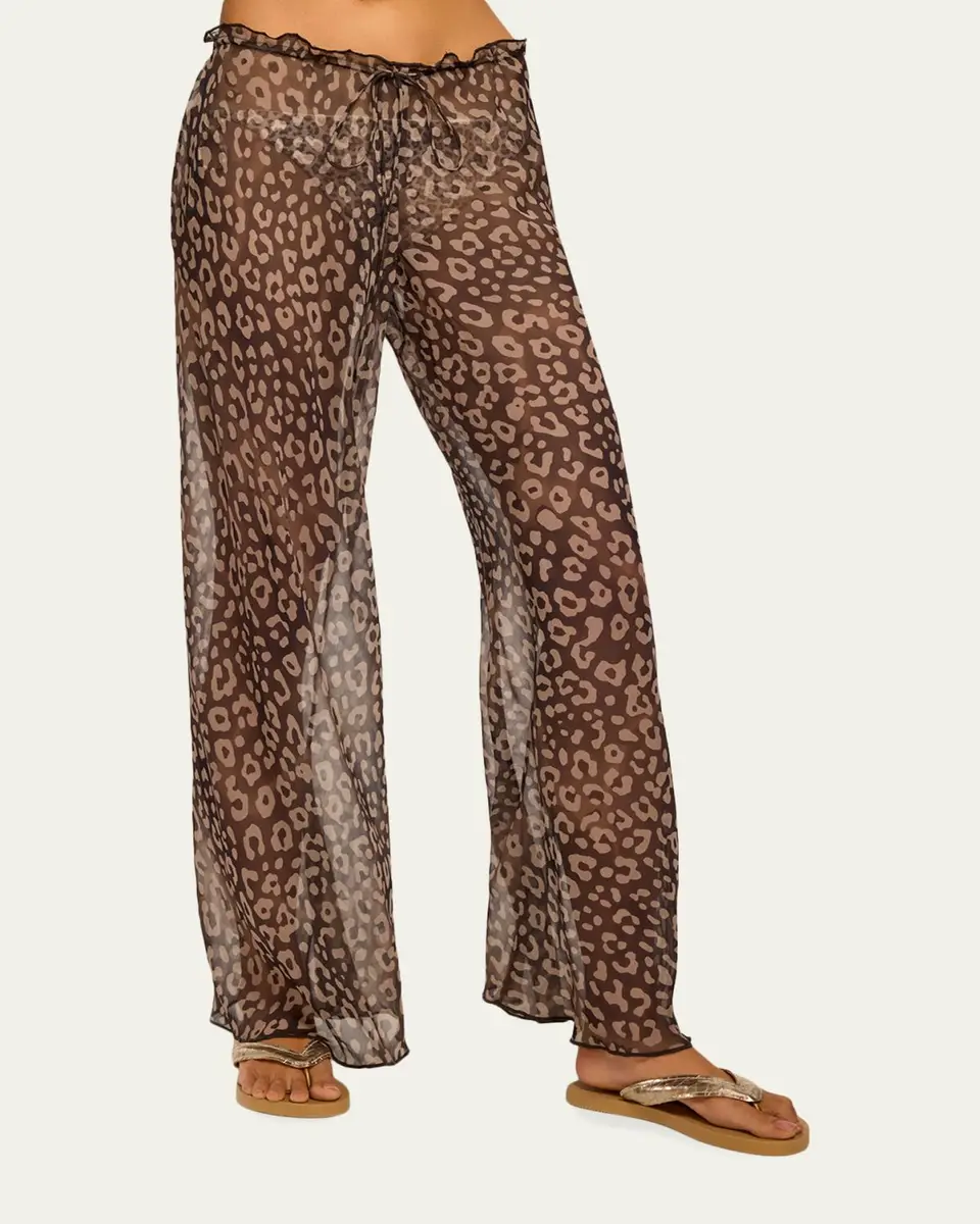 Ramy Brook Alayna Leopard Coverup Pants | Thumbnail 4 Ramy Brook Alayna Leopard Coverup Pants | Thumbnail 4