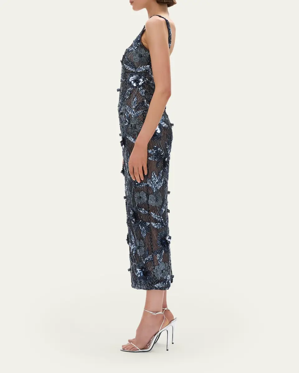 RACHEL GILBERT Pierre Strap Beaded Column Midi Dress | Thumbnail 4