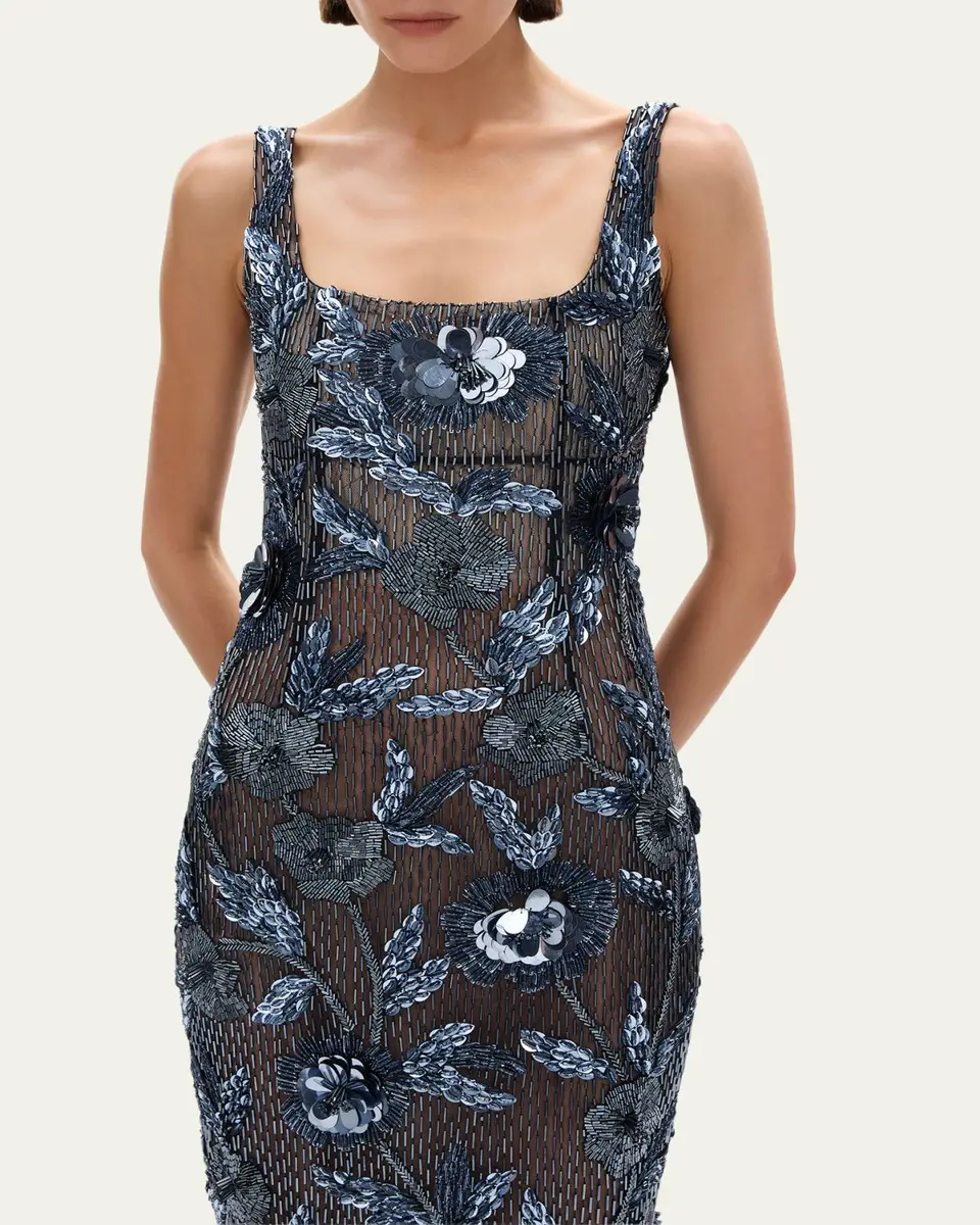 RACHEL GILBERT Pierre Strap Beaded Column Midi Dress | Thumbnail 5