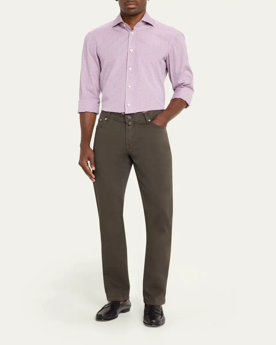 Kiton Men's Cotton and Cashmere Stretch Slim Straight Five-Pocket Pants | Thumbnail 2