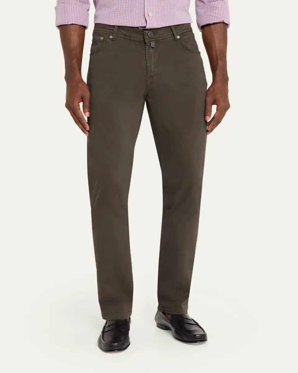 Kiton Men's Cotton and Cashmere Stretch Slim Straight Five-Pocket Pants | Thumbnail 4