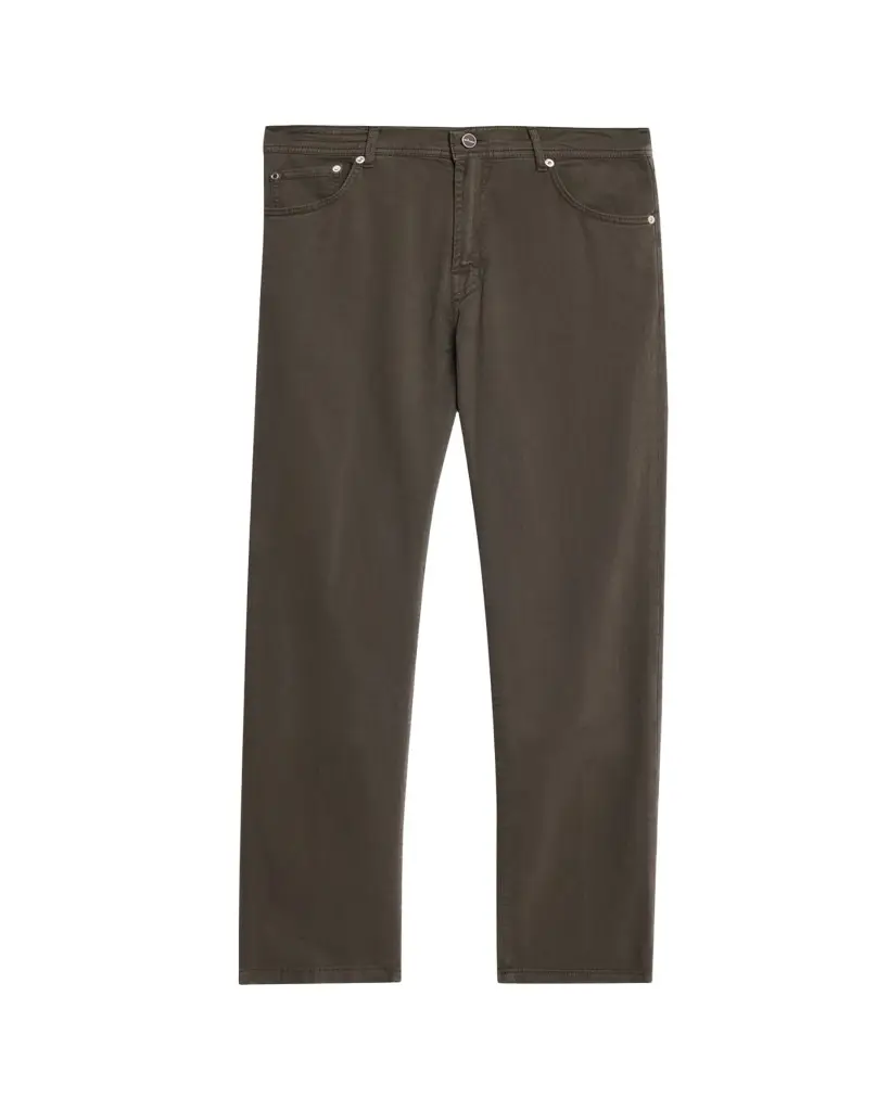 Kiton Men's Cotton and Cashmere Stretch Slim Straight Five-Pocket Pants | Image 1 Kiton Men's Cotton and Cashmere Stretch Slim Straight Five-Pocket Pants | Image 1