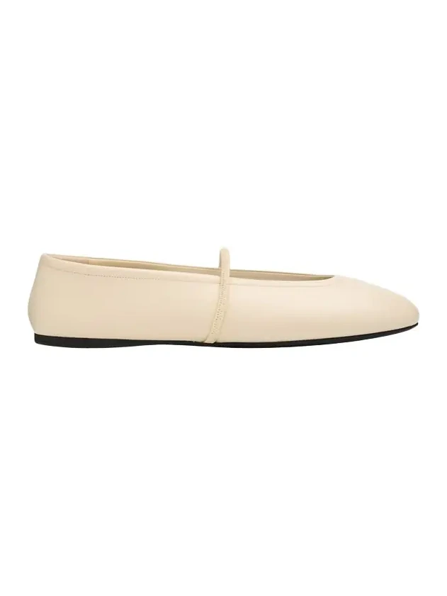 Logo Leather Ballerina Flats