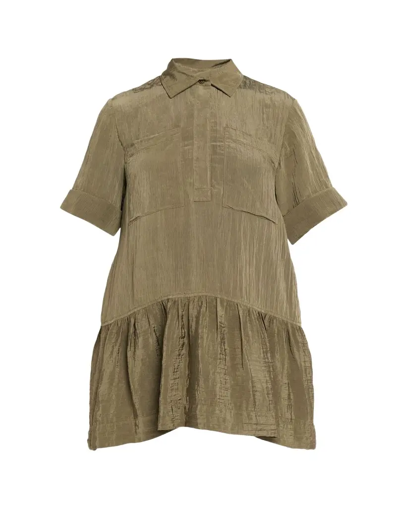Simkhai Cris Short-Sleeve Shirtdress | Image 1 Simkhai Cris Short-Sleeve Shirtdress | Image 1