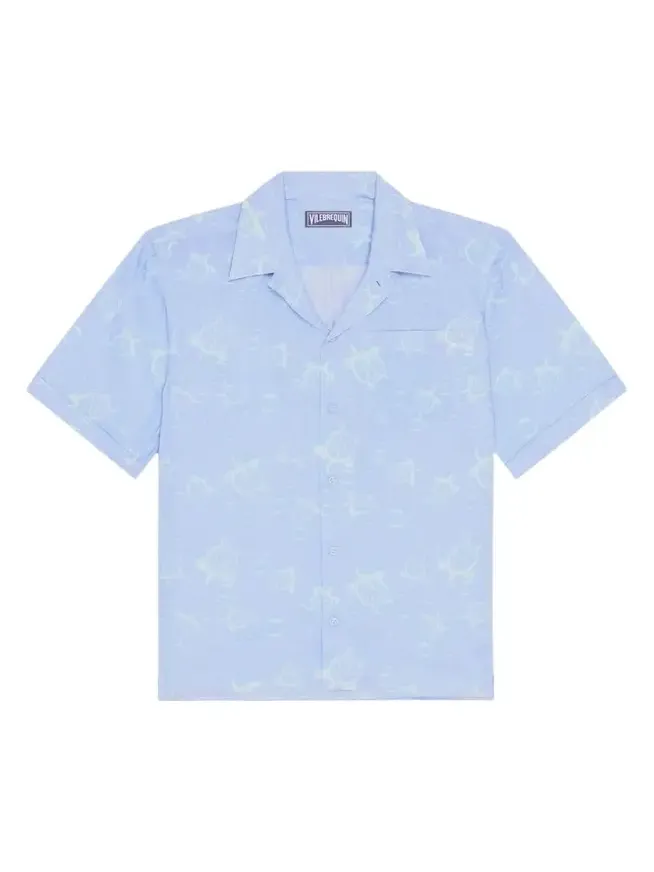 Men's Bubble Turtles Linen Short-Sleeve Shirt