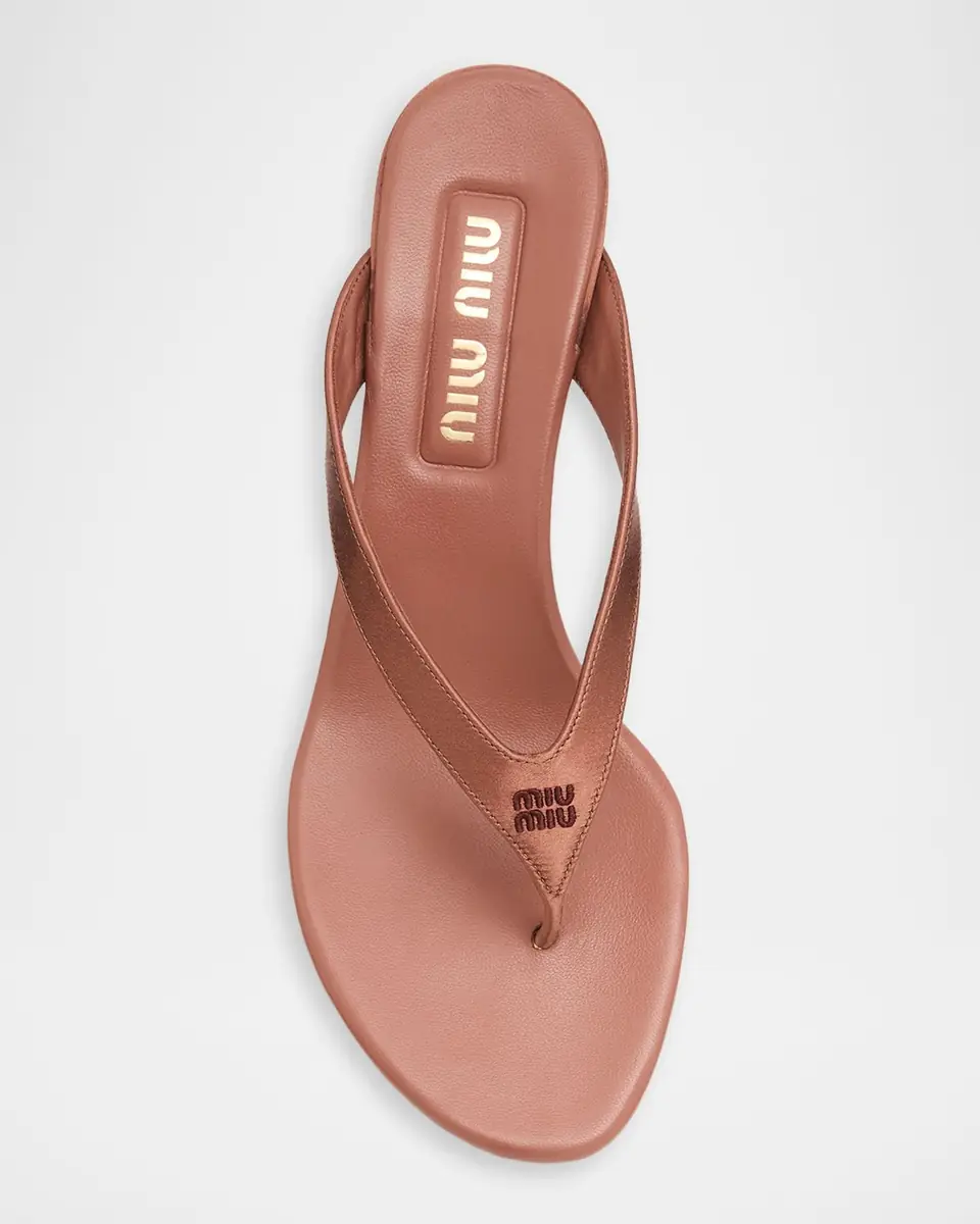 Miu Miu Satin Kitten-Heel Thong Sandals | Thumbnail 4 Miu Miu Satin Kitten-Heel Thong Sandals | Thumbnail 4