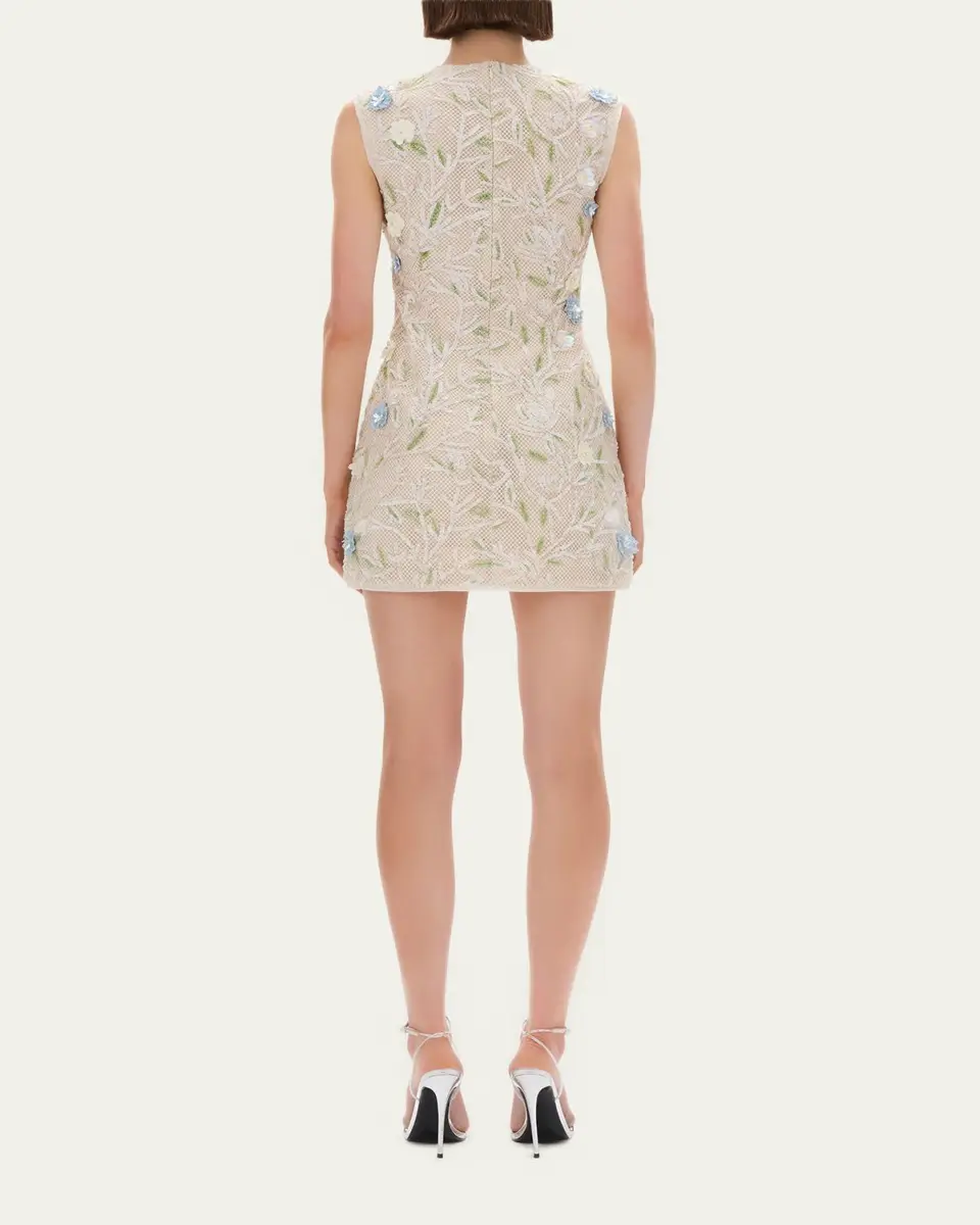 RACHEL GILBERT Mistral Floral Applique Cotton Mesh Mini Dress | Thumbnail 3 RACHEL GILBERT Mistral Floral Applique Cotton Mesh Mini Dress | Thumbnail 3