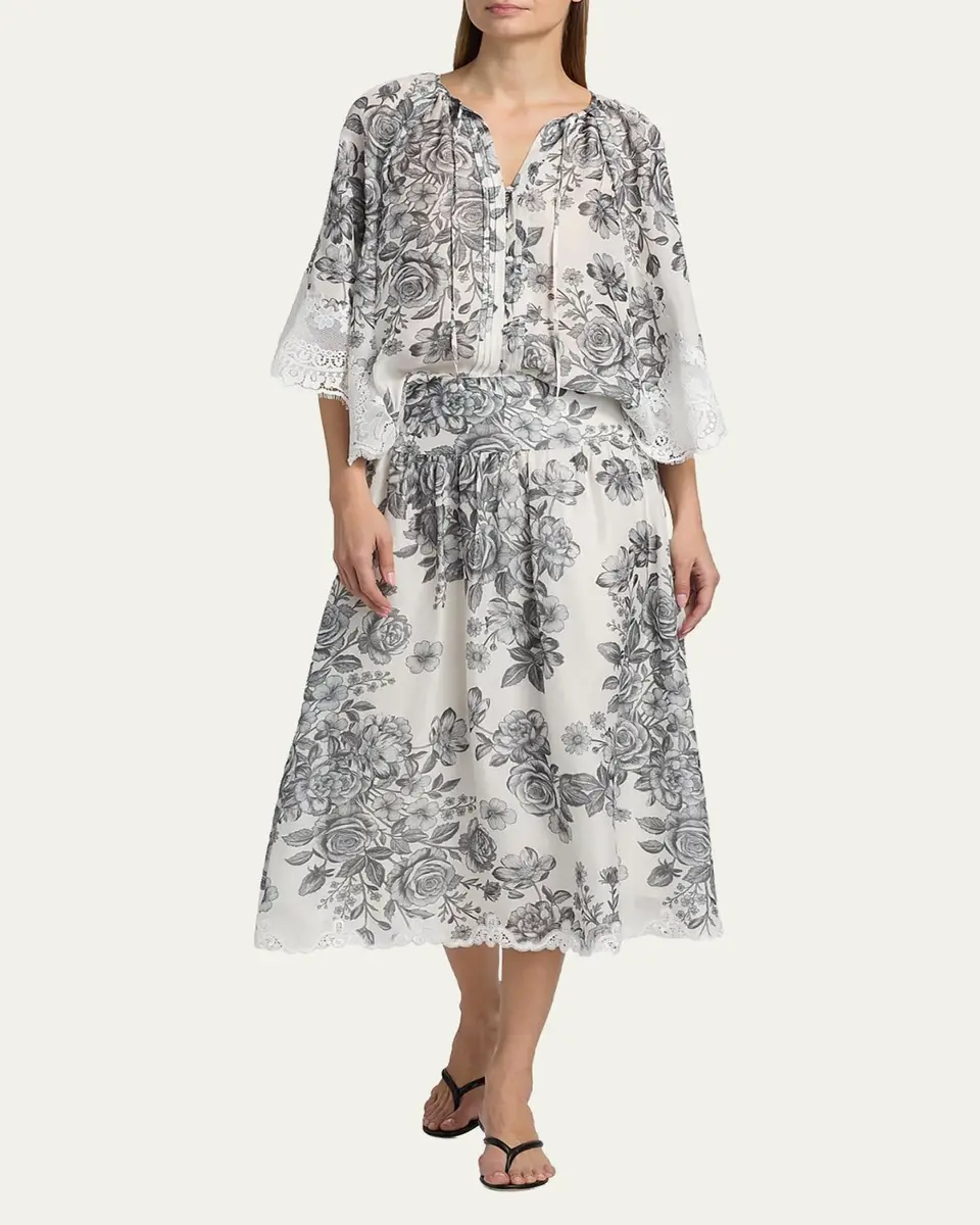 Kobi Halperin Lidia Floral-Print Midi Skirt | Thumbnail 2