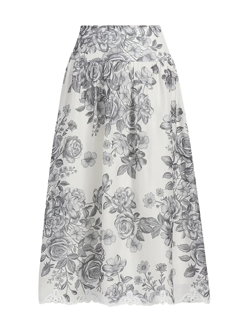 Lidia Floral-Print Midi Skirt Lidia Floral-Print Midi Skirt