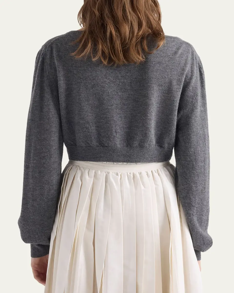 Prada Cashmere V-Neck Crop Cardigan | Thumbnail 3