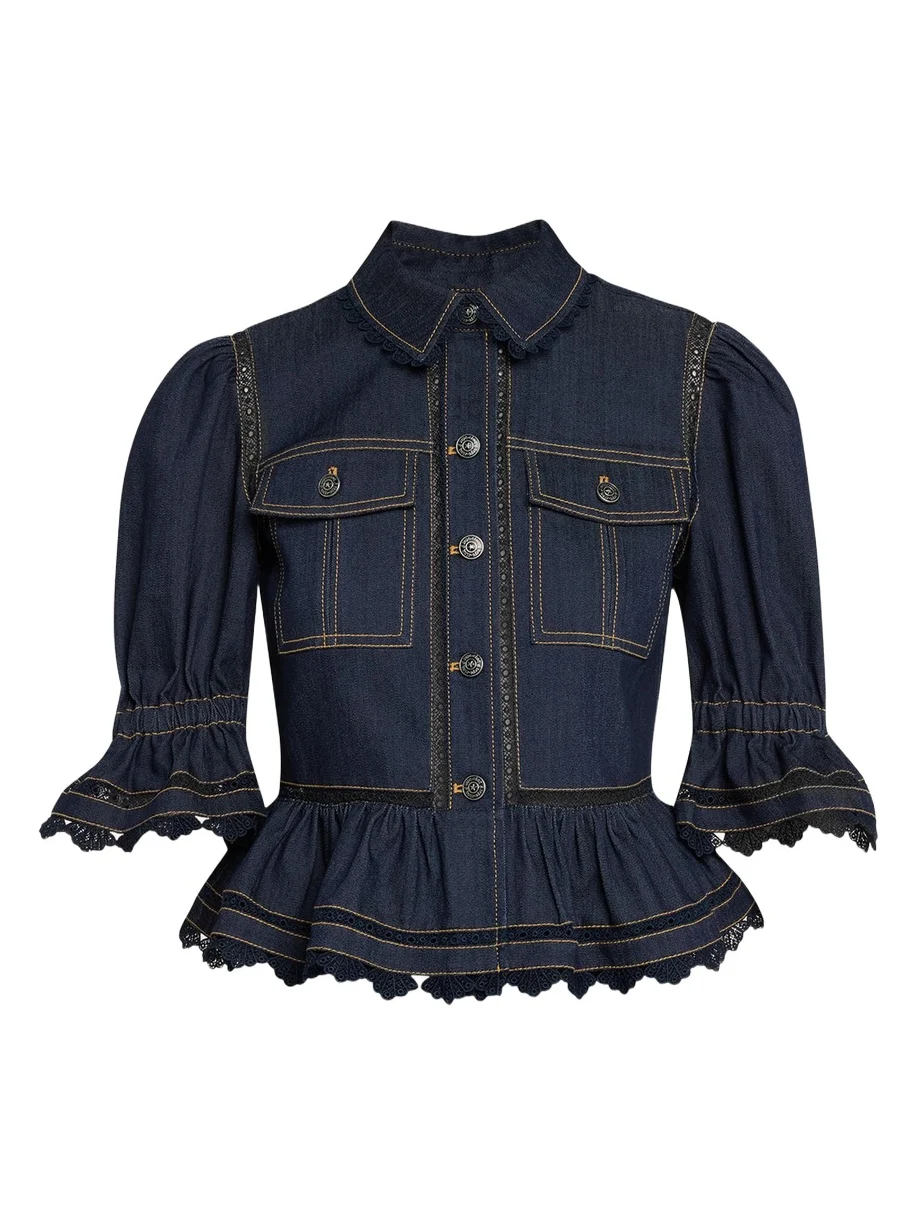Guipure Lace Denim Jacket Guipure Lace Denim Jacket