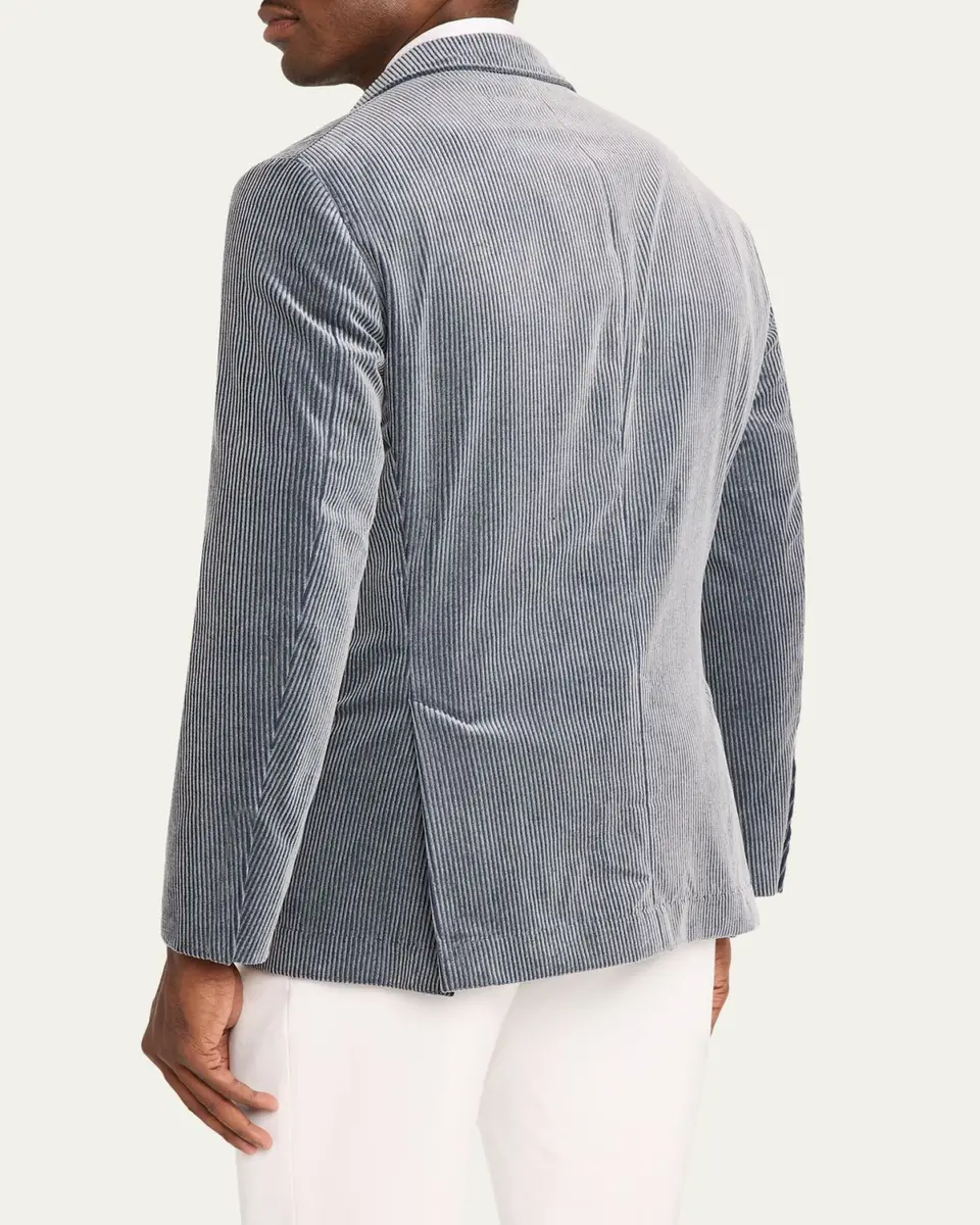 Brunello Cucinelli Men's Cotton and Cashmere Corduroy Single-Breasted Sport Coat | Thumbnail 3