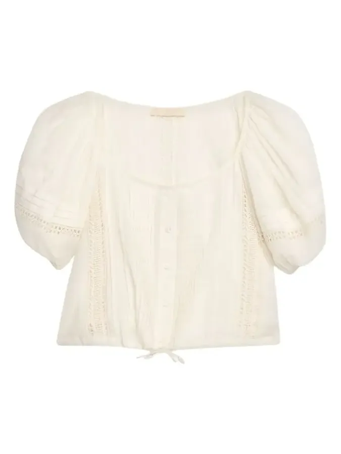 Clara Embroidered Short-Sleeve Cotton Blouse Clara Embroidered Short-Sleeve Cotton Blouse