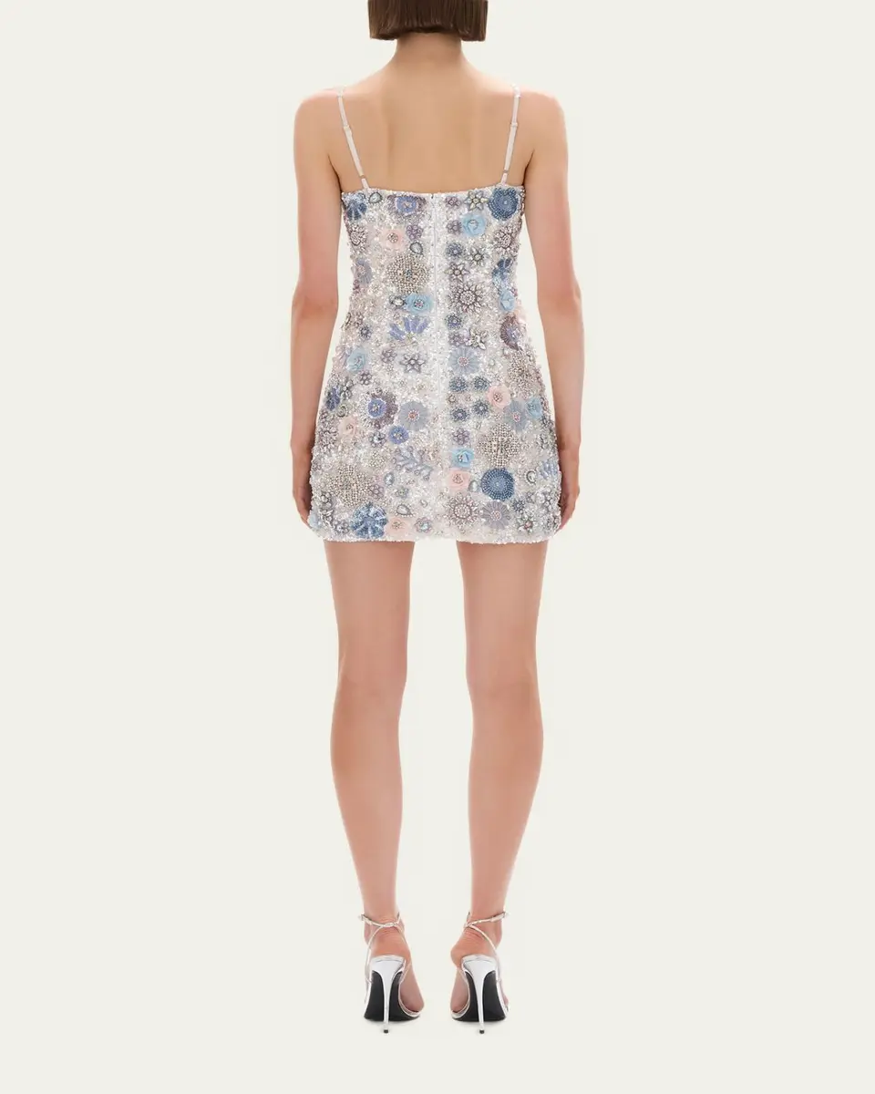 RACHEL GILBERT Francesca Beaded Fit & Flare Mini Dress | Thumbnail 3