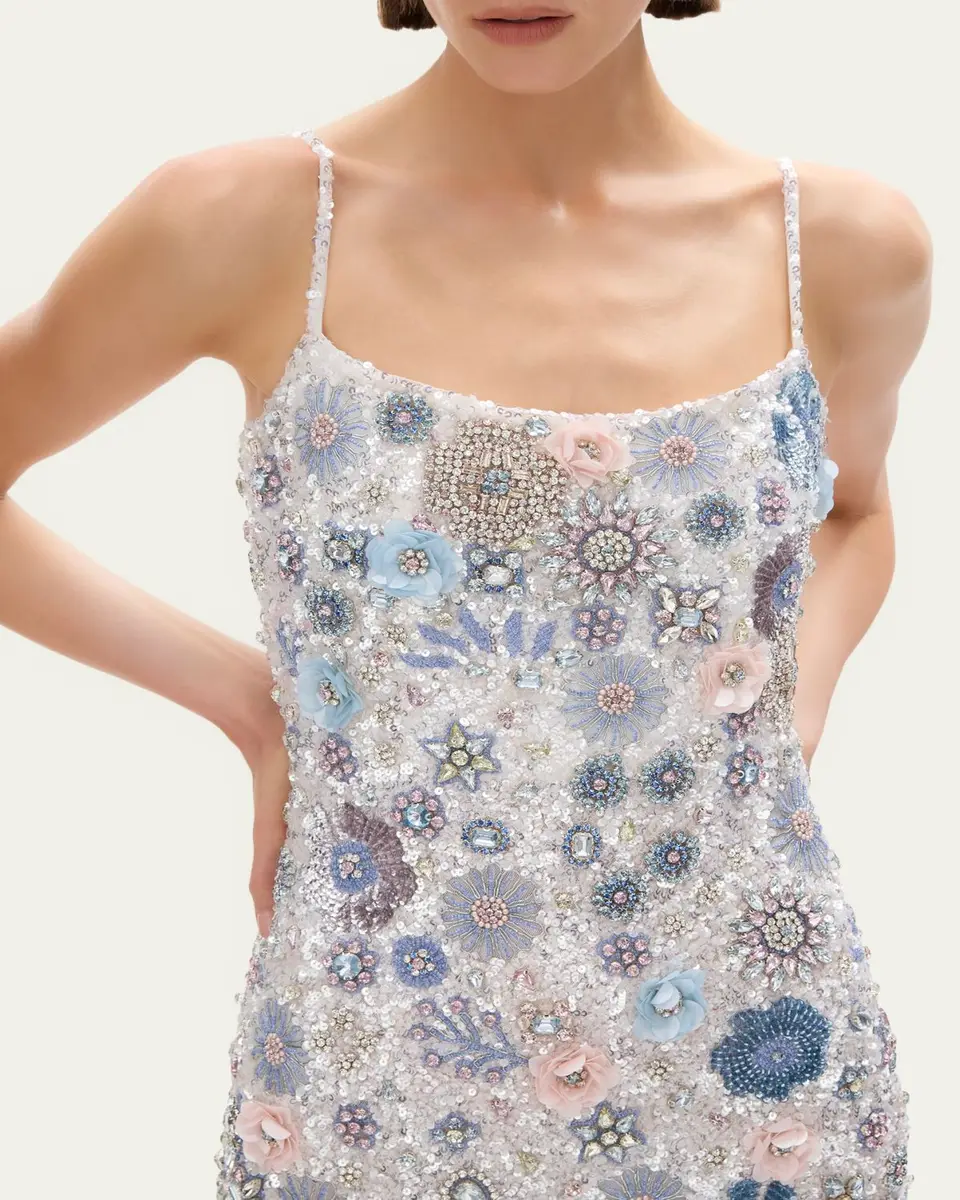 RACHEL GILBERT Francesca Beaded Fit & Flare Mini Dress | Thumbnail 5