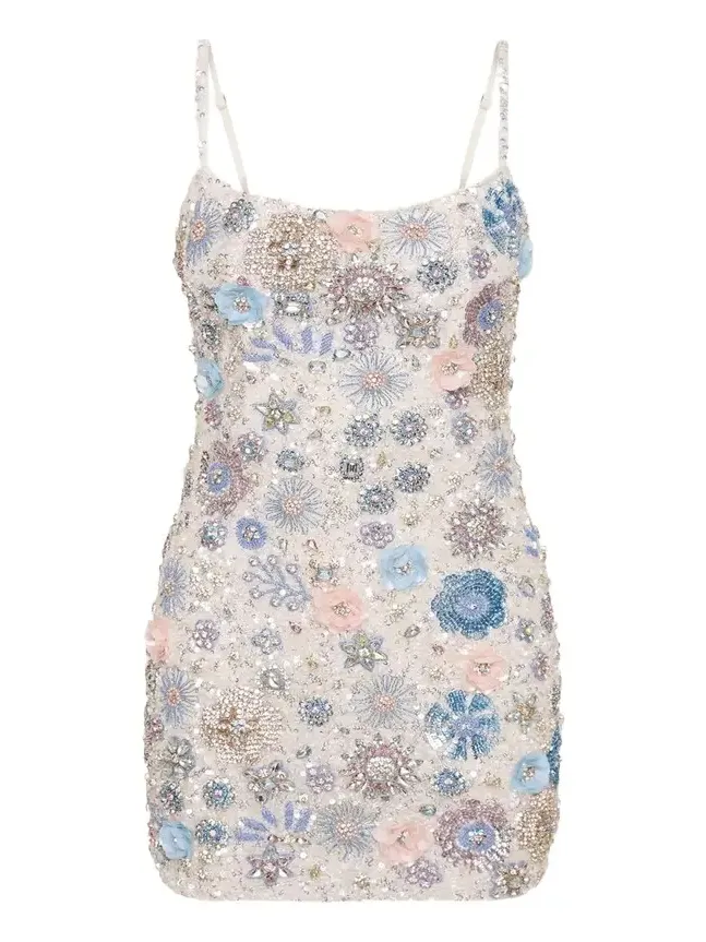 Francesca Beaded Fit & Flare Mini Dress