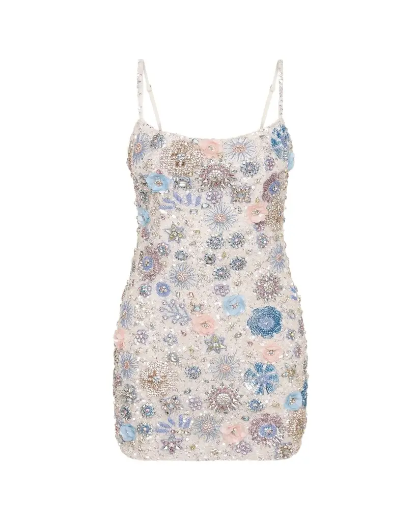Rachel Gilbert Francesca Beaded Fit & Flare Mini Dress | Image 1 Rachel Gilbert Francesca Beaded Fit & Flare Mini Dress | Image 1