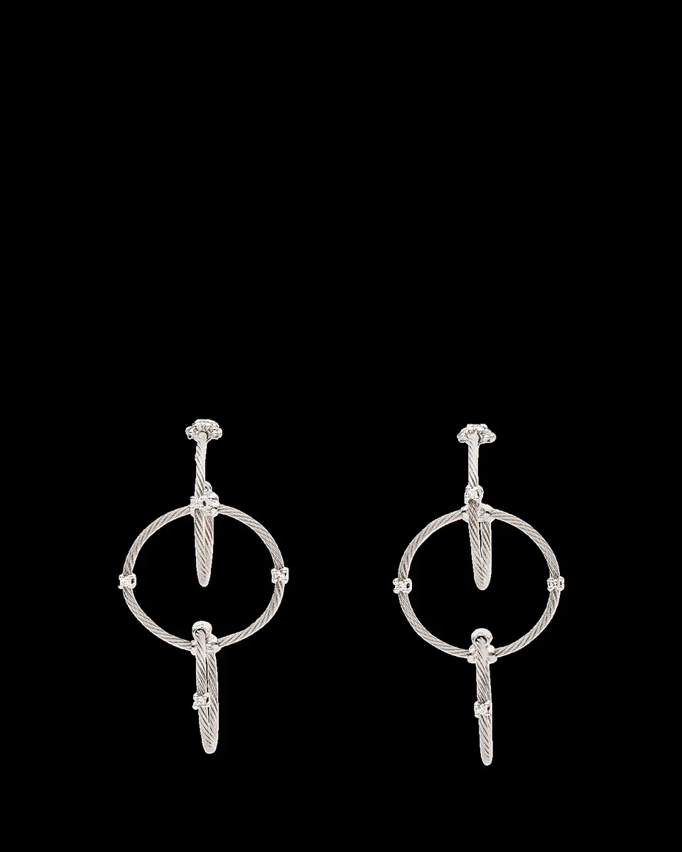 Paul Morelli 18K White Gold Diamond Triple Unity Rain Chain Earrings | Thumbnail 2 Paul Morelli 18K White Gold Diamond Triple Unity Rain Chain Earrings | Thumbnail 2