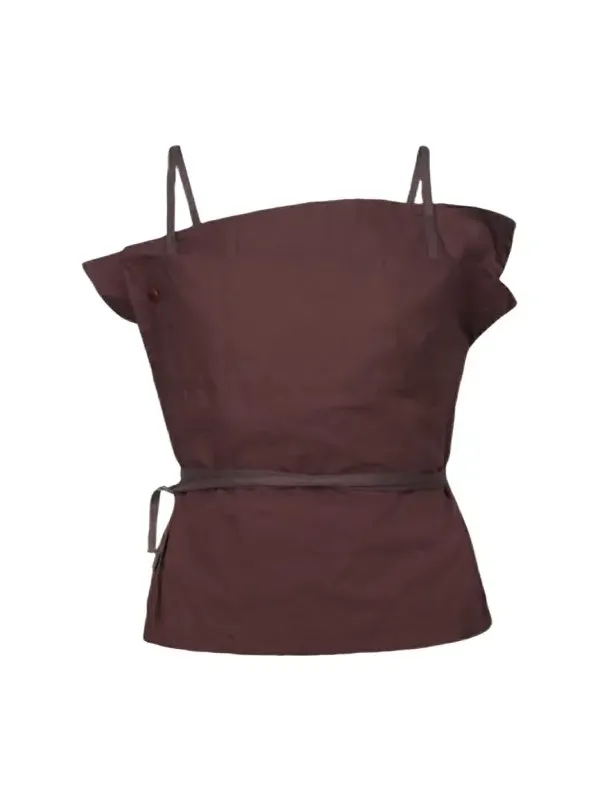 OSSOU Sienna Cotton Twill Ribbon Tie Top