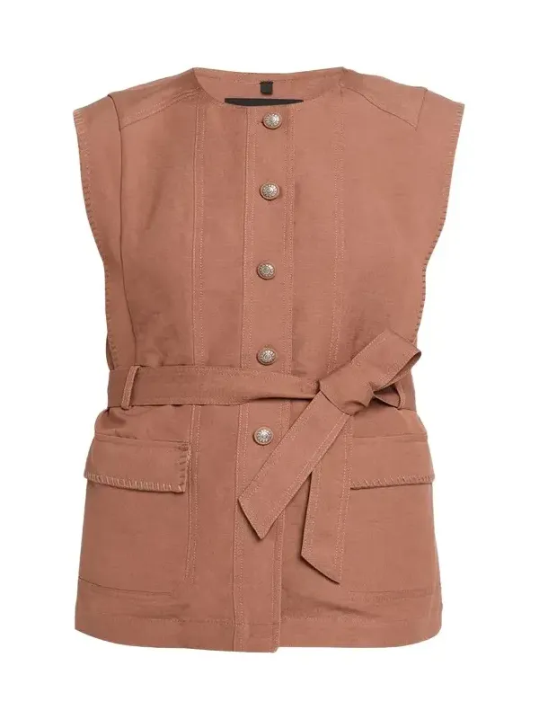 Beckett Belted Linen Vest Beckett Belted Linen Vest