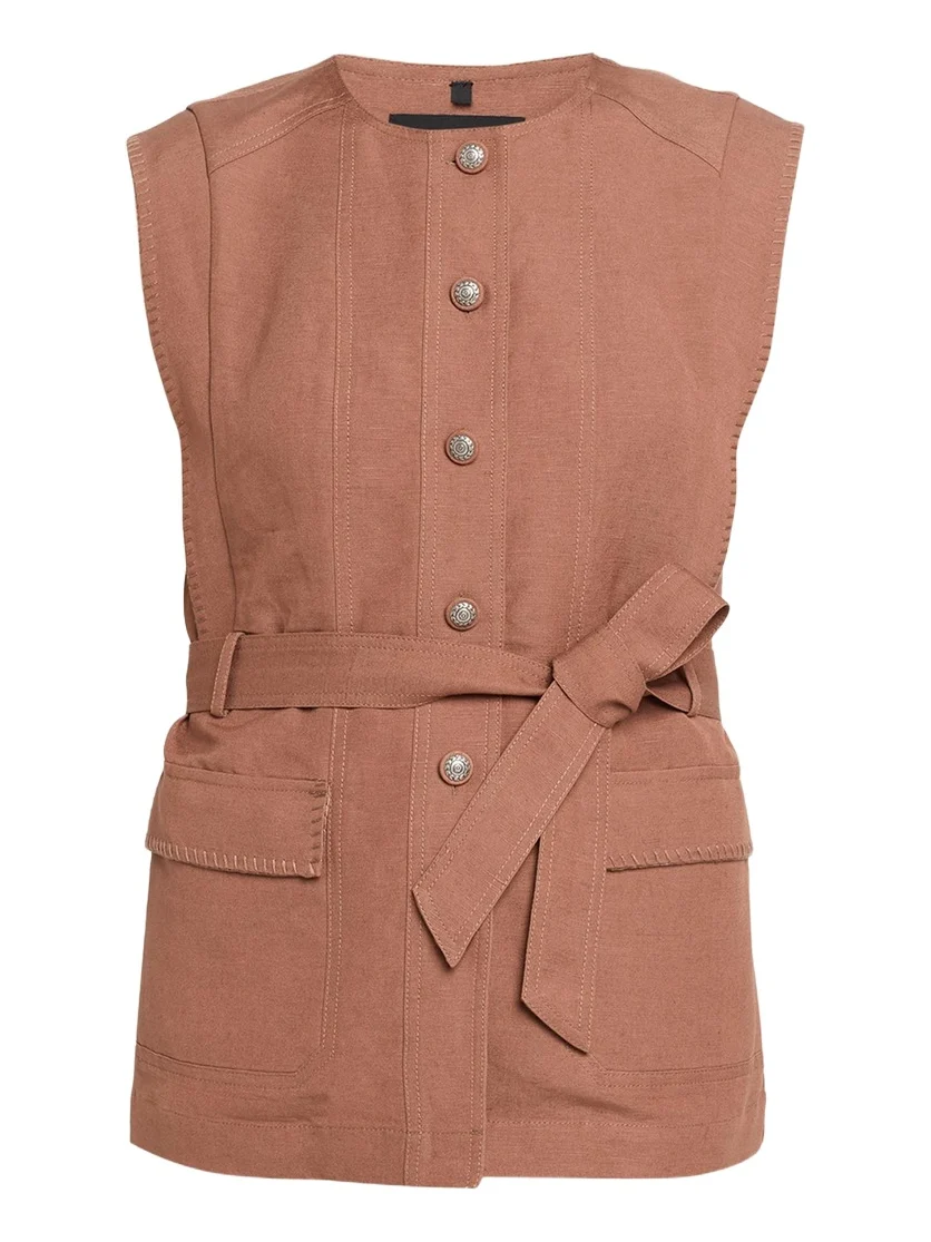 Kobi Halperin Beckett Belted Linen Vest