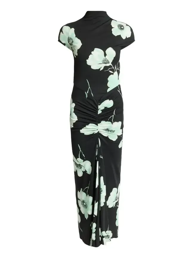 Draped Floral-Print Jersey Maxi Dress Draped Floral-Print Jersey Maxi Dress