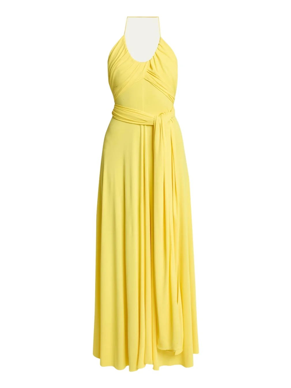 Alaïa Crossover Wrap Jersey Halter Maxi Dress