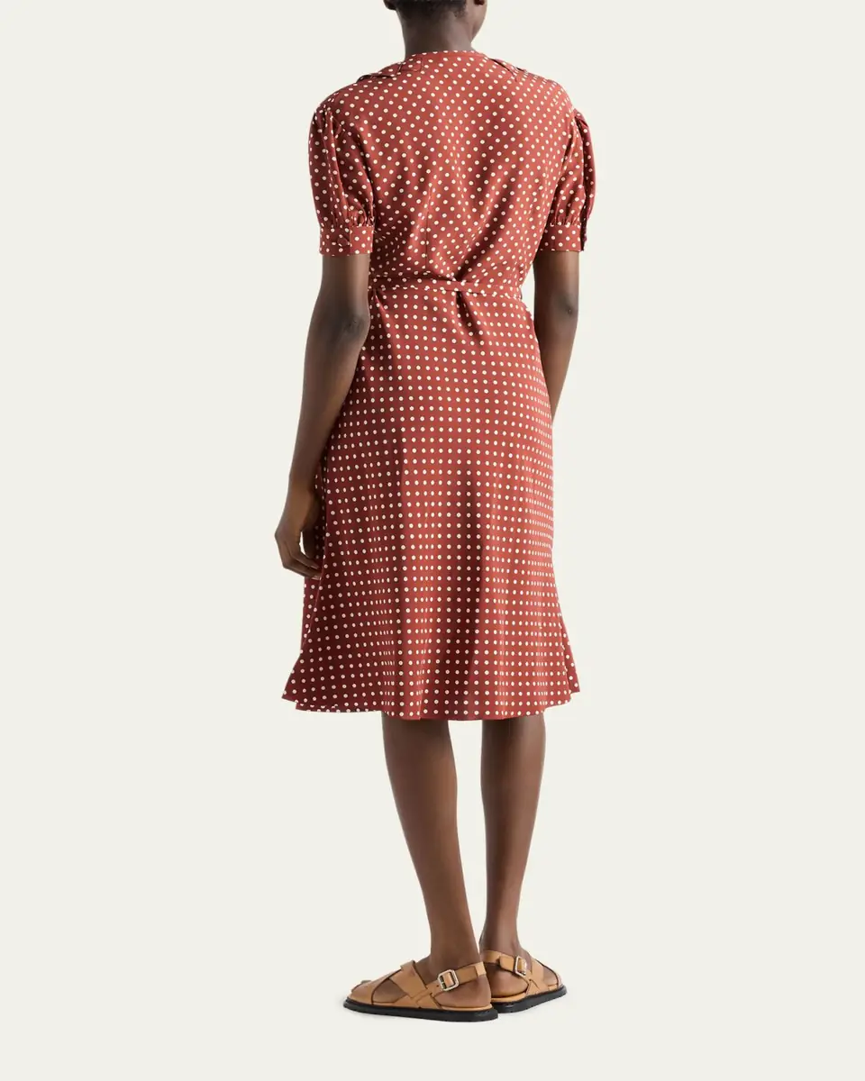 Prada Polka Dot Silk Midi Dress | Thumbnail 3 Prada Polka Dot Silk Midi Dress | Thumbnail 3