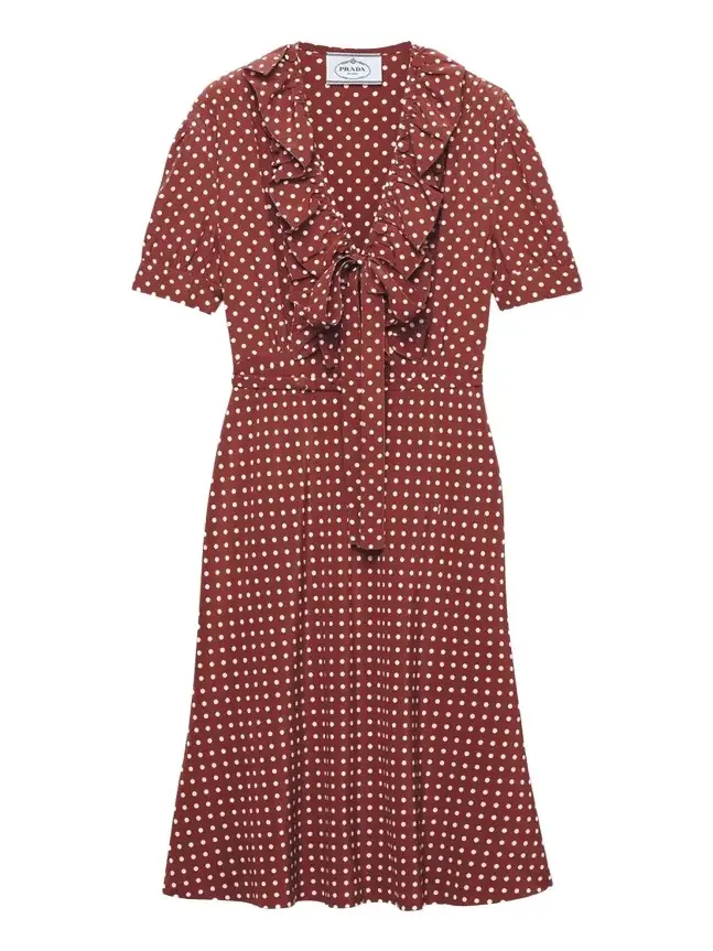 Polka Dot Silk Midi Dress Polka Dot Silk Midi Dress