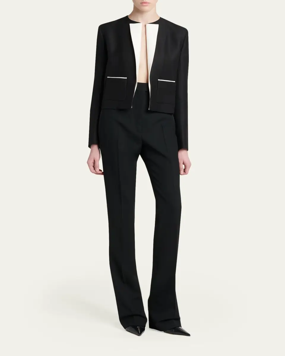 Tom Ford Contrast Silk-Lapel Open Jacket | Thumbnail 2 Tom Ford Contrast Silk-Lapel Open Jacket | Thumbnail 2