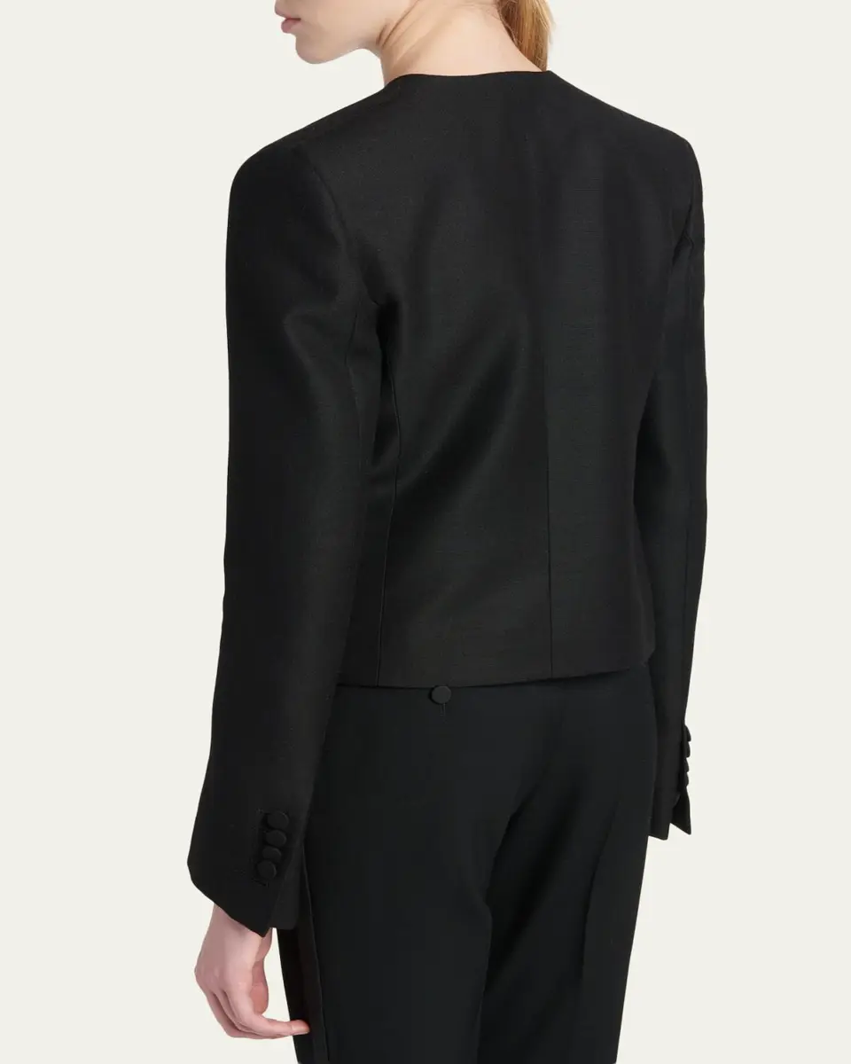 Tom Ford Contrast Silk-Lapel Open Jacket | Thumbnail 3 Tom Ford Contrast Silk-Lapel Open Jacket | Thumbnail 3