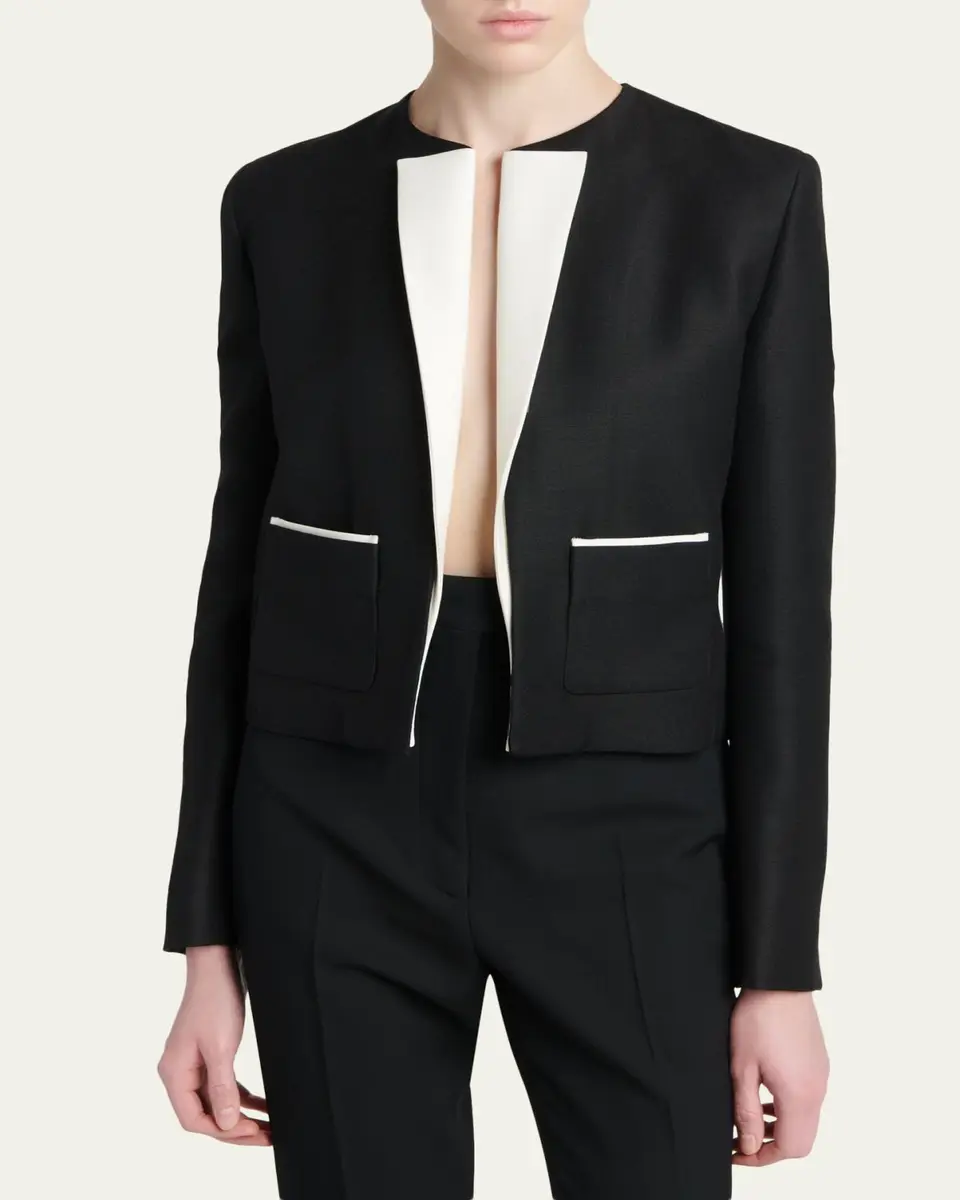 Tom Ford Contrast Silk-Lapel Open Jacket | Thumbnail 4 Tom Ford Contrast Silk-Lapel Open Jacket | Thumbnail 4