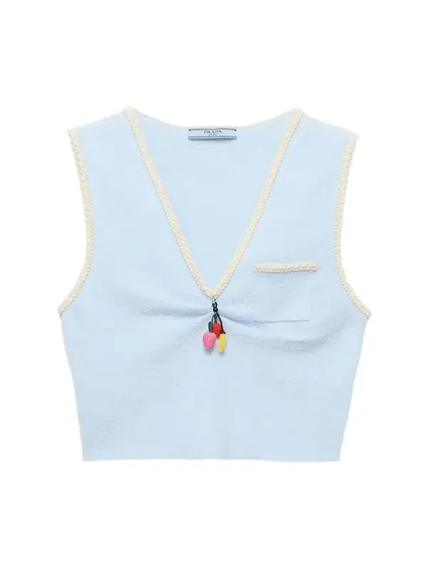 Cotton Boucle Crop Top