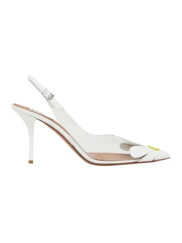 90mm Bloom Transparent Slingback Pumps 90mm Bloom Transparent Slingback Pumps
