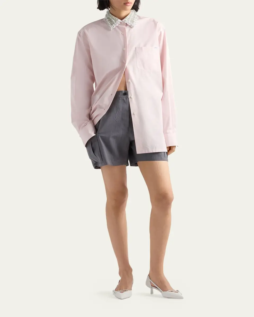 Prada Embroidered Poplin Shirt | Thumbnail 2 Prada Embroidered Poplin Shirt | Thumbnail 2