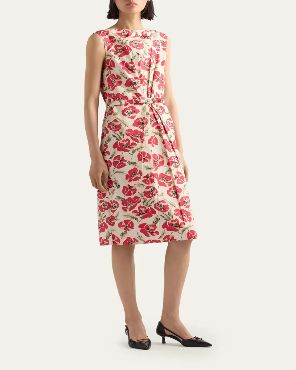 Prada Floral Soft Poplin Dress | Thumbnail 2 Prada Floral Soft Poplin Dress | Thumbnail 2