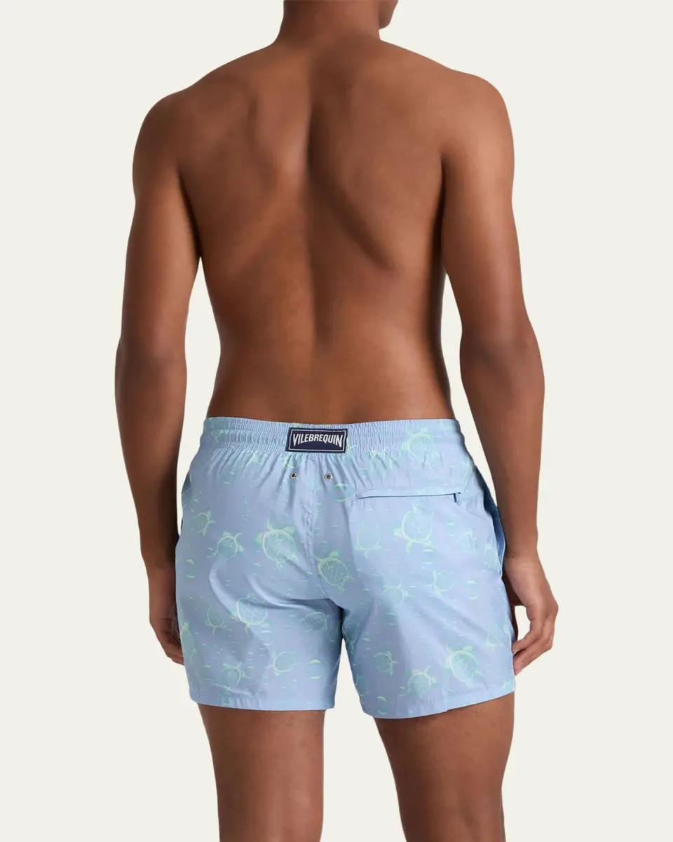 Vilebrequin Men's Bubbles and Turtles Packable Swim Trunks | Thumbnail 3