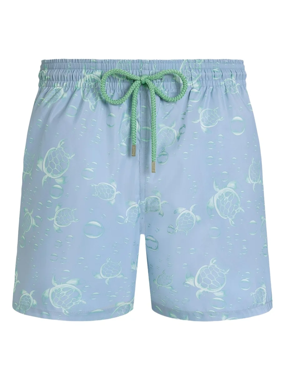 Men's Bubbles and Turtles Packable Swim Trunks