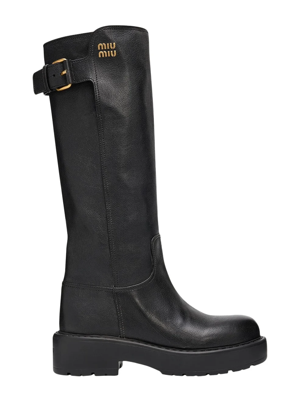 55mm Leather Knee-High Lug-Sole Boots 55mm Leather Knee-High Lug-Sole Boots