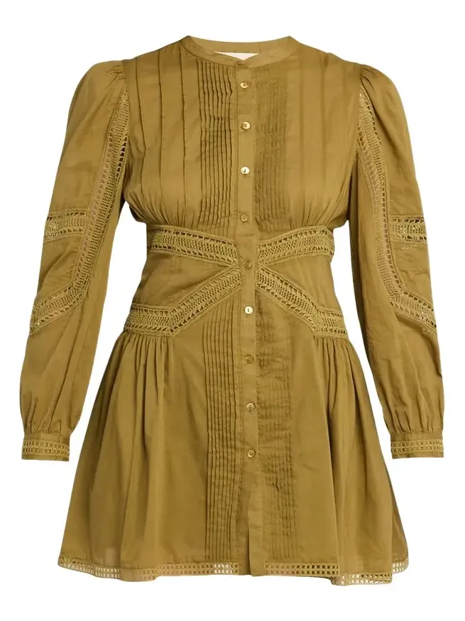 Elysia Embroidered Cotton Mini Dress